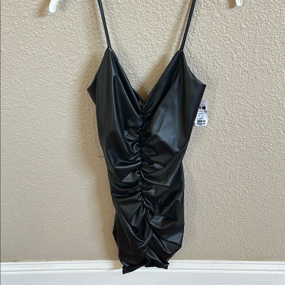 Elegant Black Ruched Dress